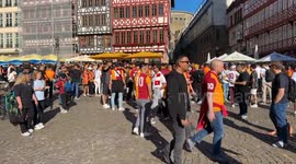 Galatasaray fans gather in Frankfurt ahead of Champions League clash