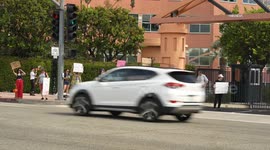 US, Los Angeles: Burbank Protesters Rally for Return of The Jimmy Kimmel Show