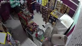 Shop shakes as earthquake hits Papua in Indonesia