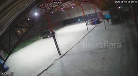 Sports court roof shakes as earthquake hits Indonesia