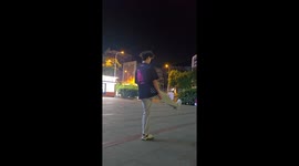 Athlete pulls off single-leg squat and backflip combo
