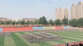 Students stage striking formation in perfect unison