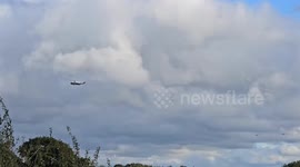 Moment Trump and Melania swap helicopters after