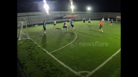 Hilarious football fail caught on video in Liaoning, China