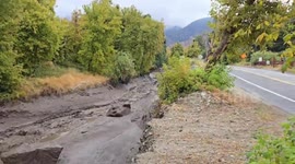 Mudslide triggered by heavy rainfall in Oak Glen, USA