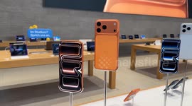 Customers line up outside the Apple Store as Apple launched its new iPhone 17 series