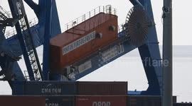 Collapsed maritime gantry crane.  (Accident on 18 September 2025). French island of Martinique, Caribbean, Antilles. , Grand Port of Fort-de-France. (Photo: 19 September 2025)