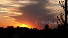 Beautiful sunset timelapse in Oklahoma, USA