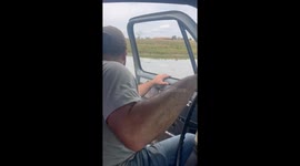 Man rescues calf from drowning in Yellville, Arkansas, USA