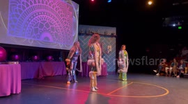Actress on stage in Bennington Vermont playing and singing for 2hrs