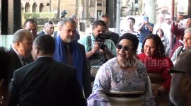 King Tupou VI and Queen Nanasipau'u of Tonga arrive at St Stephen's Uniting Church in Sydney to celebrate the 55th anniversary of diplomatic relations and the Golden Jubilee of the Tongan Consulate General in Australia.
