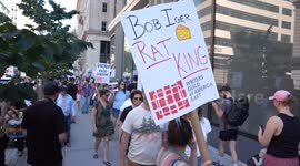 US: Writers Guild of America East union rally