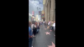 US: Protesters Gather Outside El Capitan Theatre to Support Jimmy Kimmel