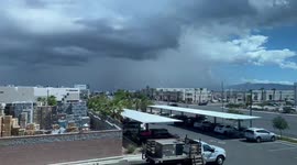 Approaching rainstorm over Las Vegas, USA