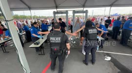 Crowds gather at State Farm Stadium ahead of Charlie Kirk’s memorial service