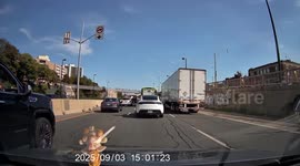 Crash at Exit 149 Gardiner Expressway in Toronto