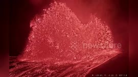 Kilauea Volcano spews lava fountain during eruption in Hawaii