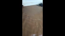 Offices flooded from typhoon aftermath in the Philippines