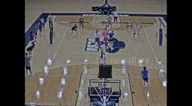 Volleyball face fail during rally at UC Santa Barbara, California