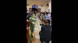 Adorable children walk down the aisle in Marília, Brazil