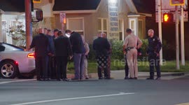US, Los Angeles: Upland CHP Pursuit Crash With Officers Involved Shooting Of Armed Carjacking Suspects Part 3