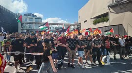 Protesters march in Genoa during “Block Everything” strike for Gaza