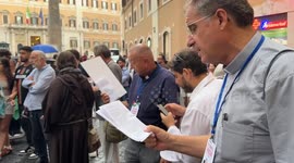 Priests against genocide in Rome pray for peace in Gaza