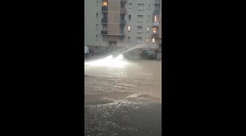 Severe flash flooding and heavy storm in Marseille, France