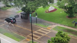 Severe street flooding leaves vehicles stranded in Sunny Isles Beach, USA
