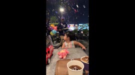Little girl startled by birthday surprise in Abha, Saudi Arabia