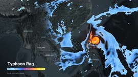 MOTION GRAPHIC - China issues dual red alerts as Super Typhoon Ragasa approaches Guangdong