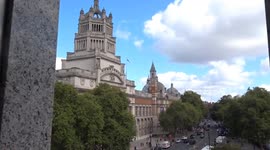 Ismaili Centre London - view from the window onto the V & A museum