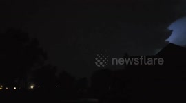 Dramatic lightning storm lights up the sky in Nebraska, USA