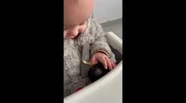 Dog Gently Licks Baby's Leftovers Away