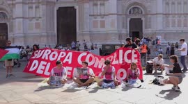 Italy: Hands Stained With Blood: Protesters Denounce Western Support For Gaza