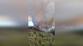 Spain: Severe Wildfire Engulfs Hillside In Guadalajara