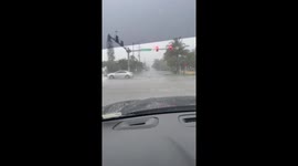 Flooding inundates streets after heavy rain in Florida, USA