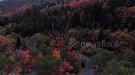 Autumn colors over Butterfield Canyon in Salt Lake, Utah, USA