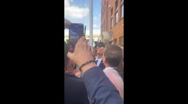 Palestinian flag raised at London Embassy in London, UK