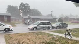 Intense thunderstorm drenches Frankfort, USA