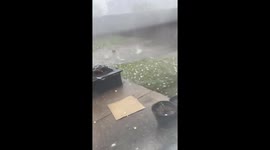 Intense hailstorm with large hail in Texas, USA