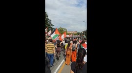 Pro-Palestinian protest during general strike in Bologna, Italy