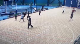 Impressive long basketball shot surprises players in Jilin, China