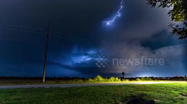 US: Timelapse of Storm Clouds and Lightning in Valley, NE