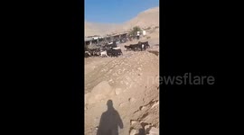 Sheep Grazing on Palestinian Land Near Al-Auja