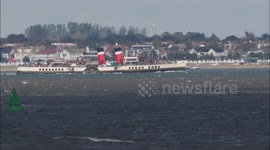 Historic Waverley paddle steamer starts Thames Estuary season off Kent, UK
