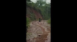 Mountain Biker Wipes Out