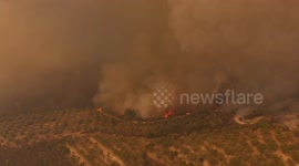 Drone shows firefighting efforts as wildfires ravage Latakia