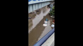 Heavy rainfall floods the longest flyover in Kolkata, India