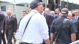US: Turkish President Erdogan arrives at Turkish House in New York